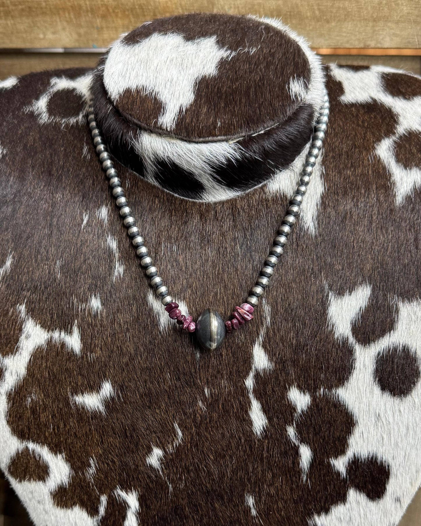 Purple Spiny & Saucer Pearl Necklace