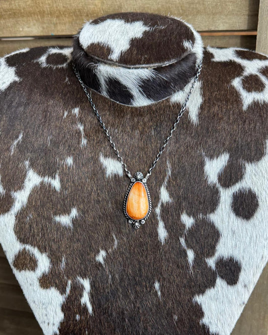 Spiny Teardrop Starburst Necklace *Native