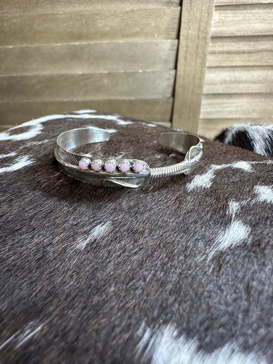 Pink Conch Feather Cuff *Native
