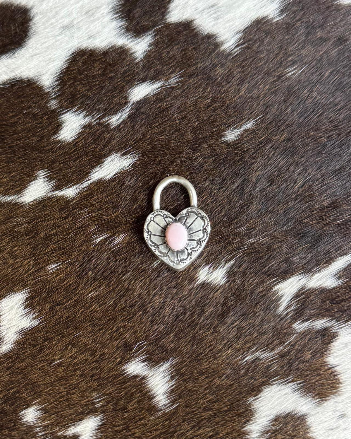 Sterling Pink Conch Heart Locket *Native