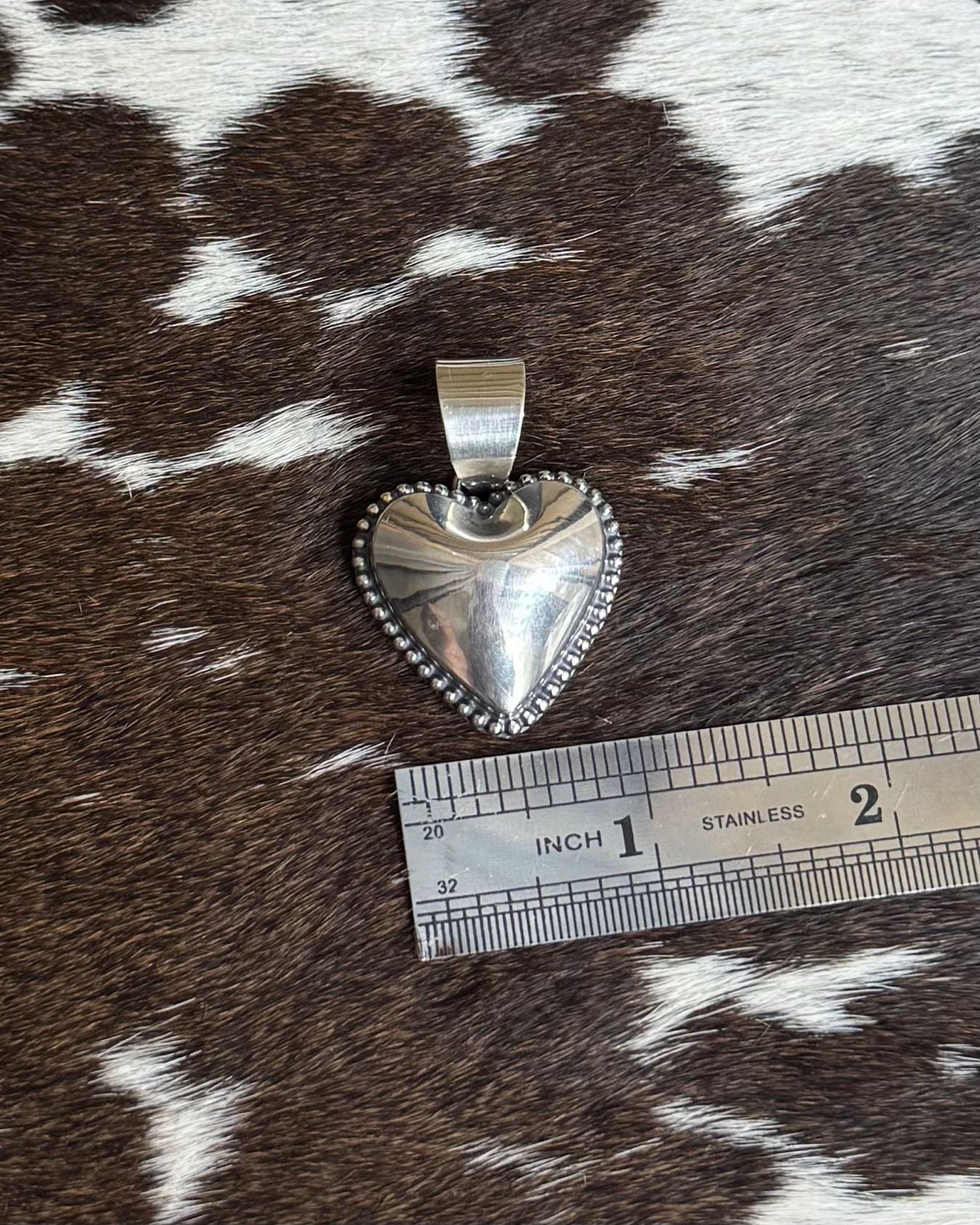 Lg Heart Puffy Pendant * Native