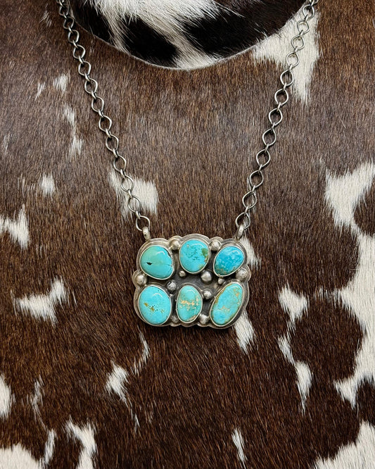 20" 6 Stone Turquoise Necklace *Native