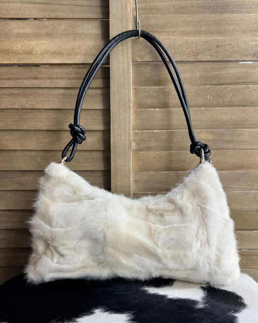 White Mink Fur Bag