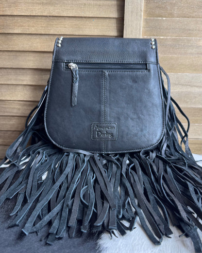 Horseshoe Studded Frindge Crossbody Purse