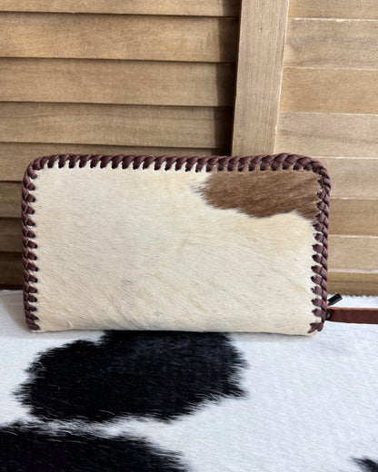 Cowhide Tooled Clutch Crossbody