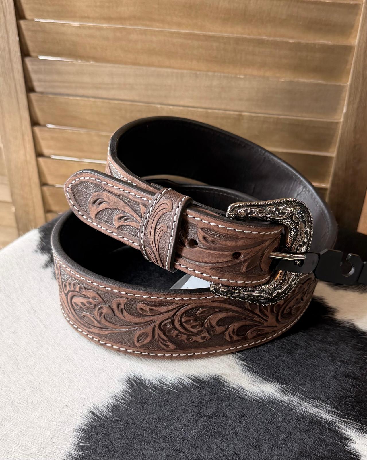 Brown Tooled Belt