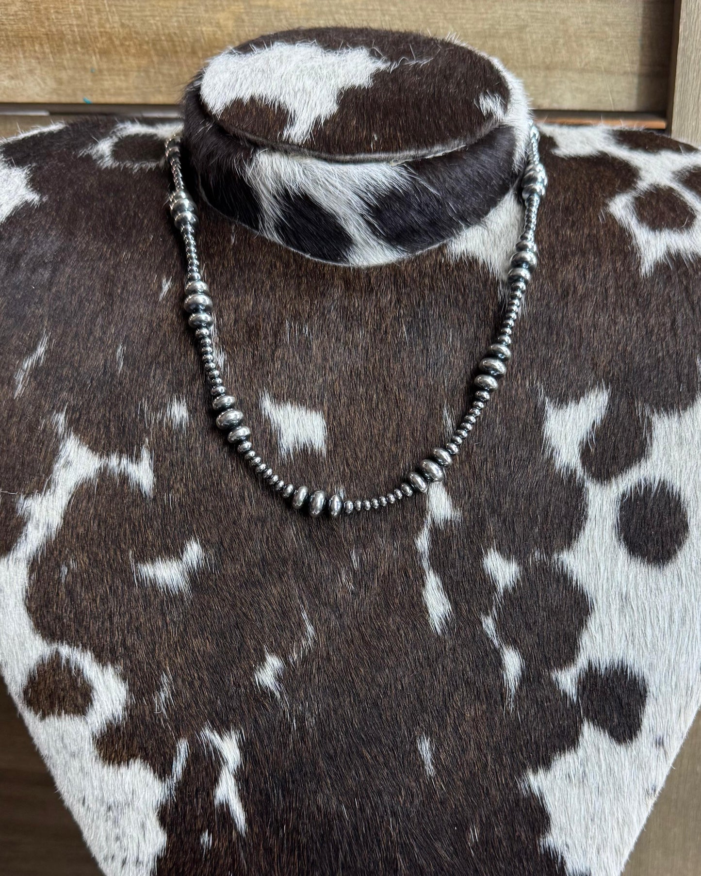18" 3-14mm Rondelle Pearl Necklace