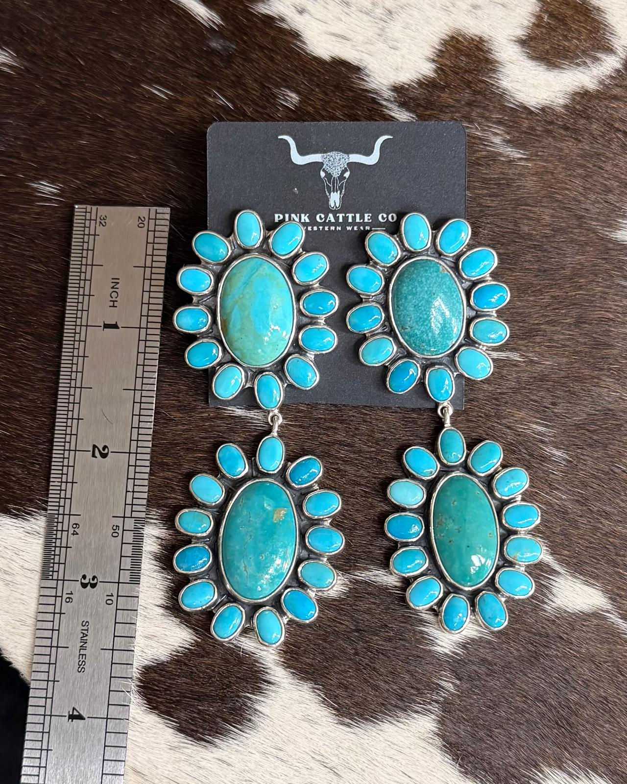Federico Jimenez Double Cluster Earrings