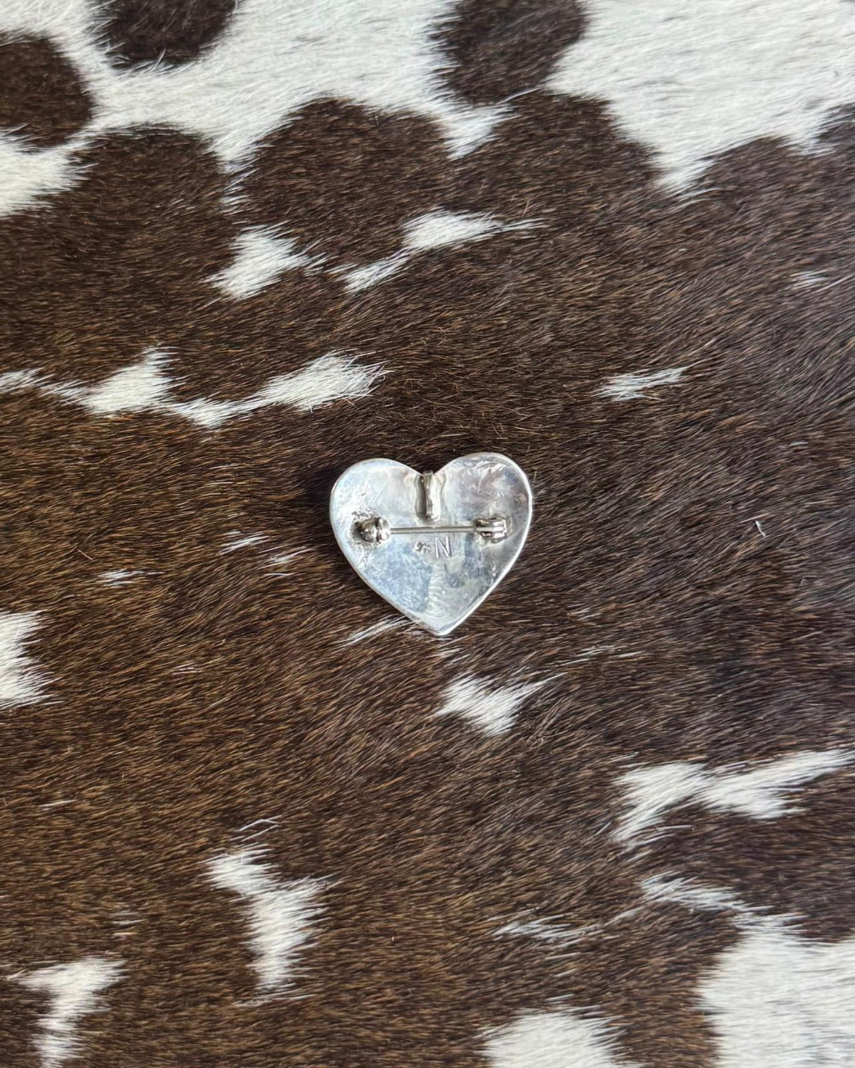 Silver One Stone Heart Pin/ Pendant *Native