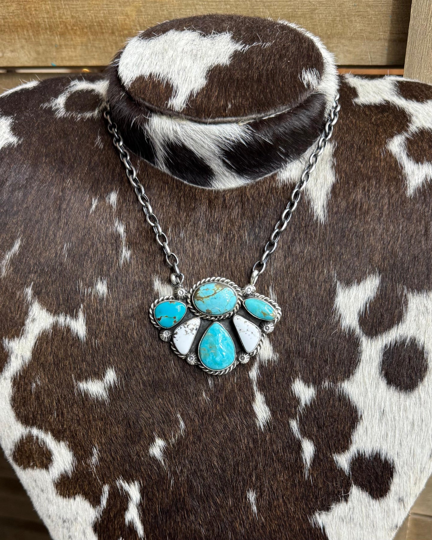 Kingman & White Buffalo Half Cluster Necklace *Native