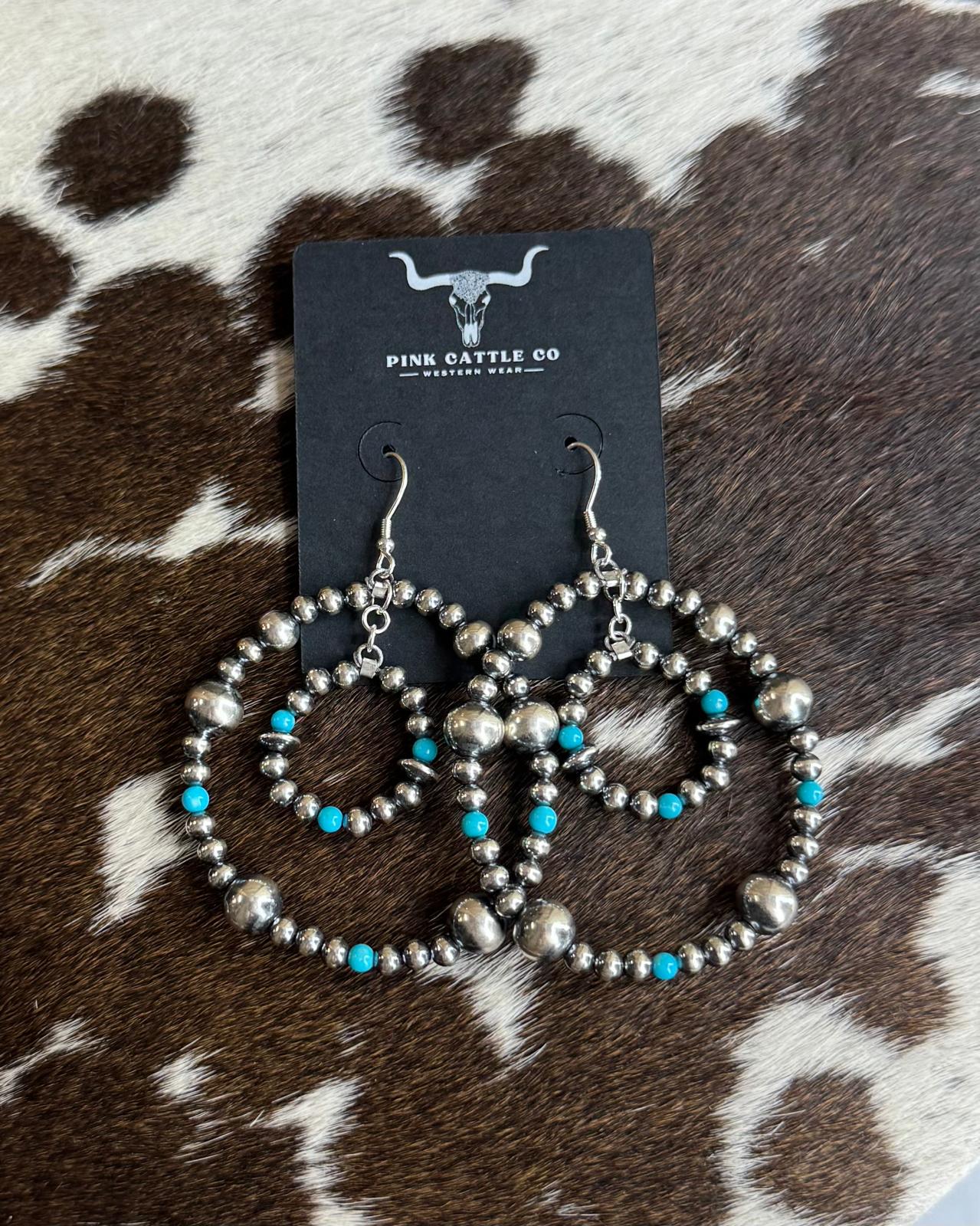 3-6mm Turqouise Double Hoop Earrings *NonNative