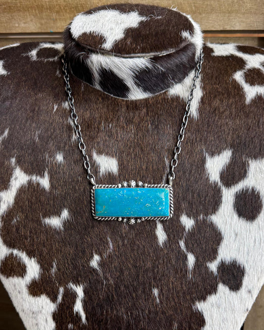 Turquoise Lg Bar Necklace *Native