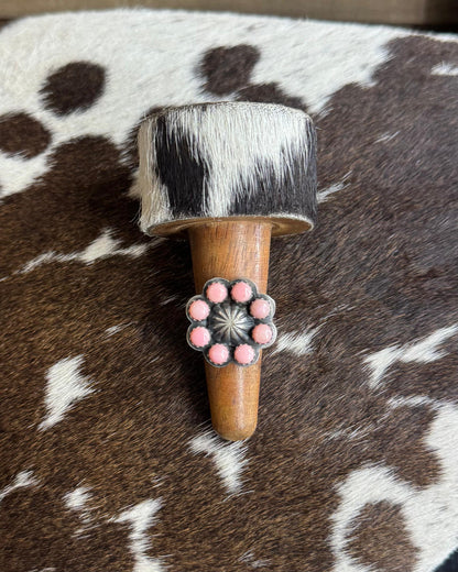 Pink Conch Starburst Ring Adj *Native