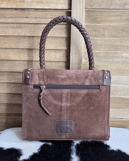 Brown Suede Snaffle Bit Handbag