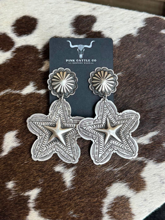 Sterling Star Dangle Earrings *Native