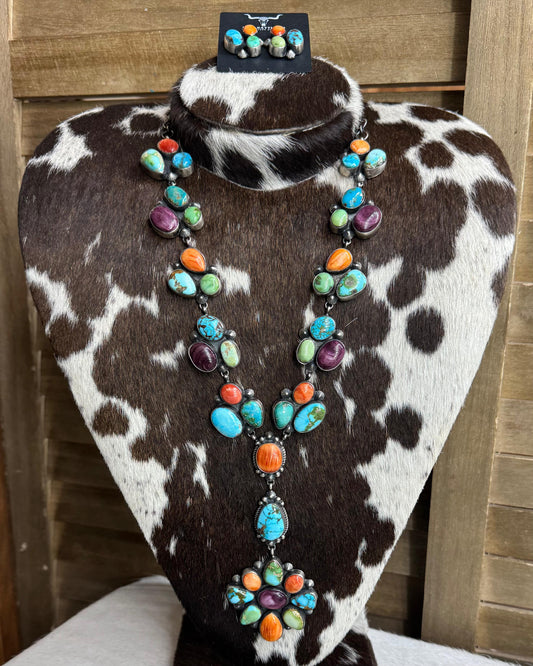 Multi Cluster Lariat Necklace *Native