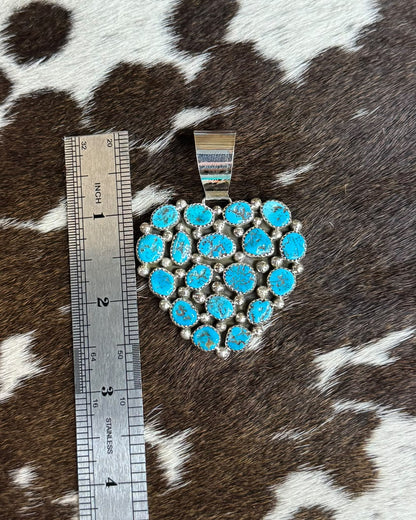 Turqouise Pebbled Heart Pendant  *Native