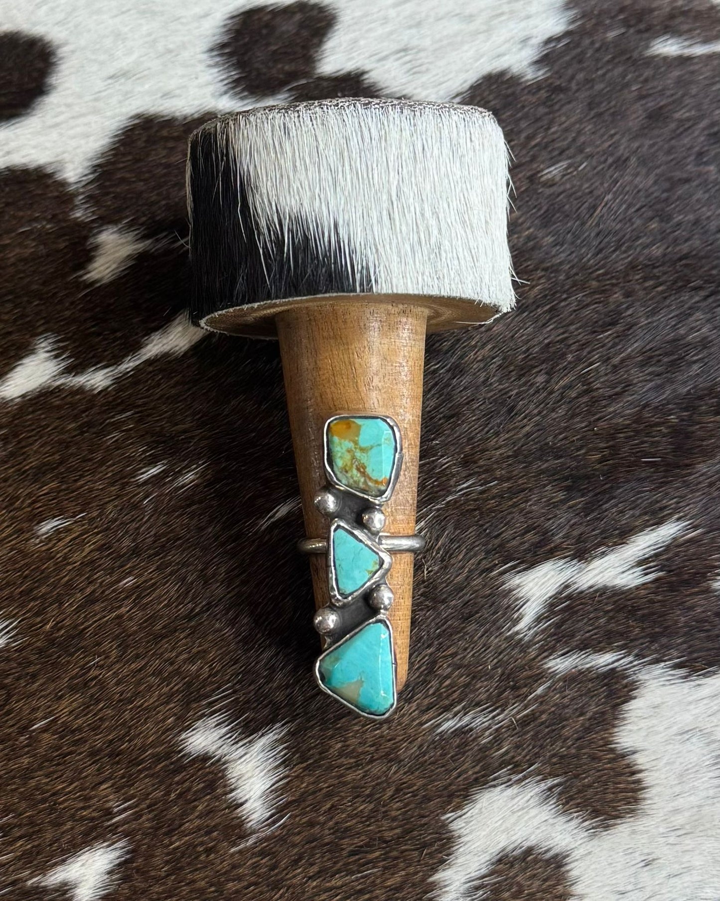 3 Stone Turquoise Sterling Ring *Native