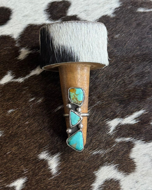 3 Stone Turquoise Sterling Ring *Native