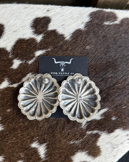 Pink Concho Heart Stud Earrings *Native