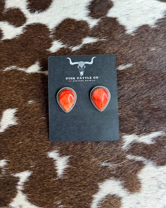 Spiny Teardrop Stud Earrings