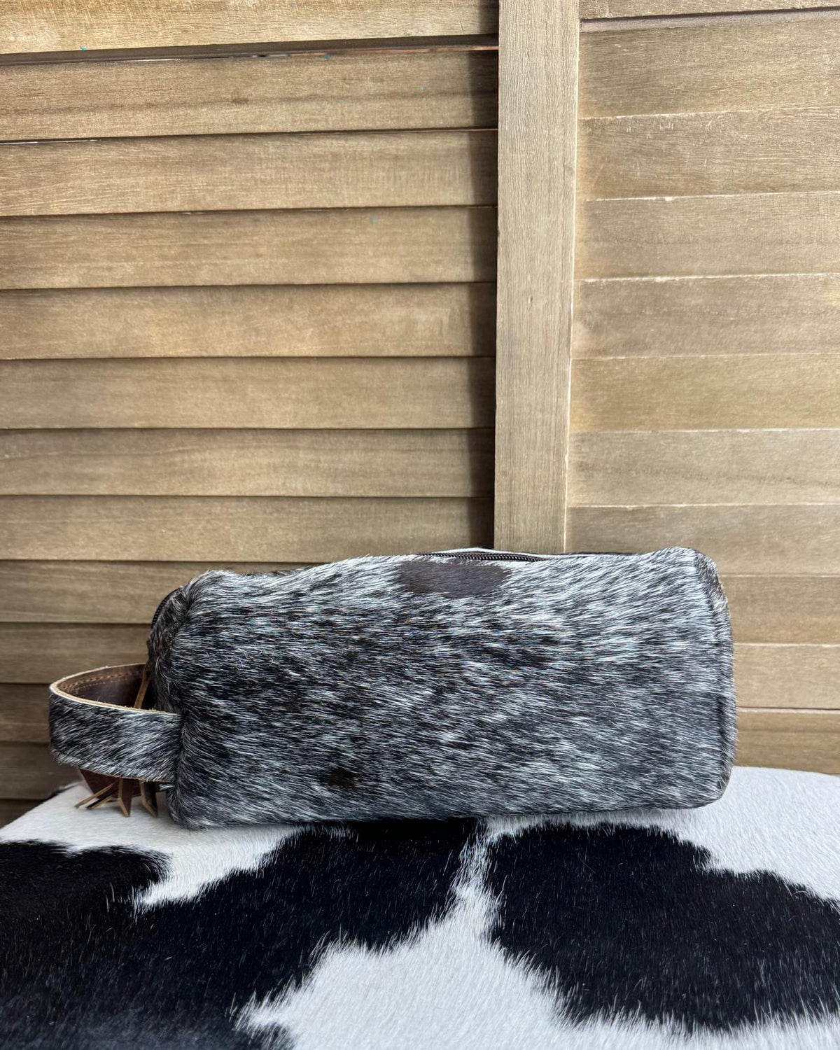 Brindle Cowhide Makeup Bag
