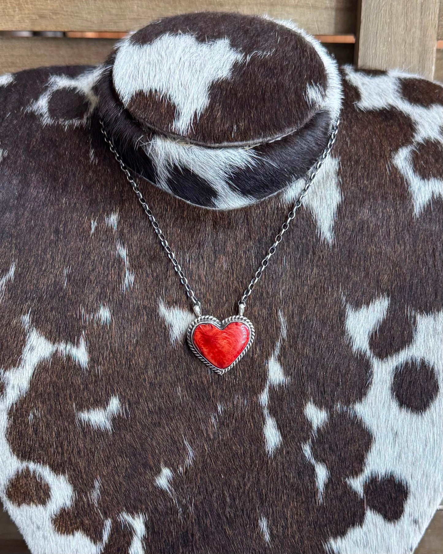 Red Spiny Heart Necklace *Native