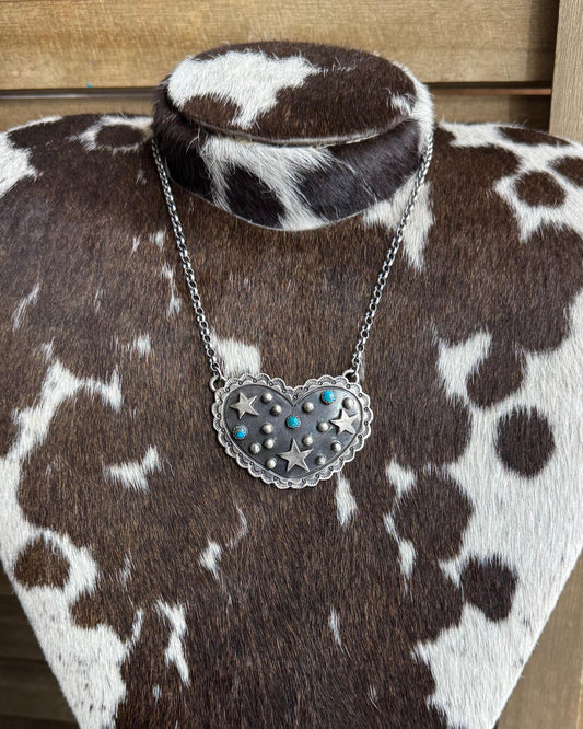 Turquoise Star & Heart Shap Necklace *Native