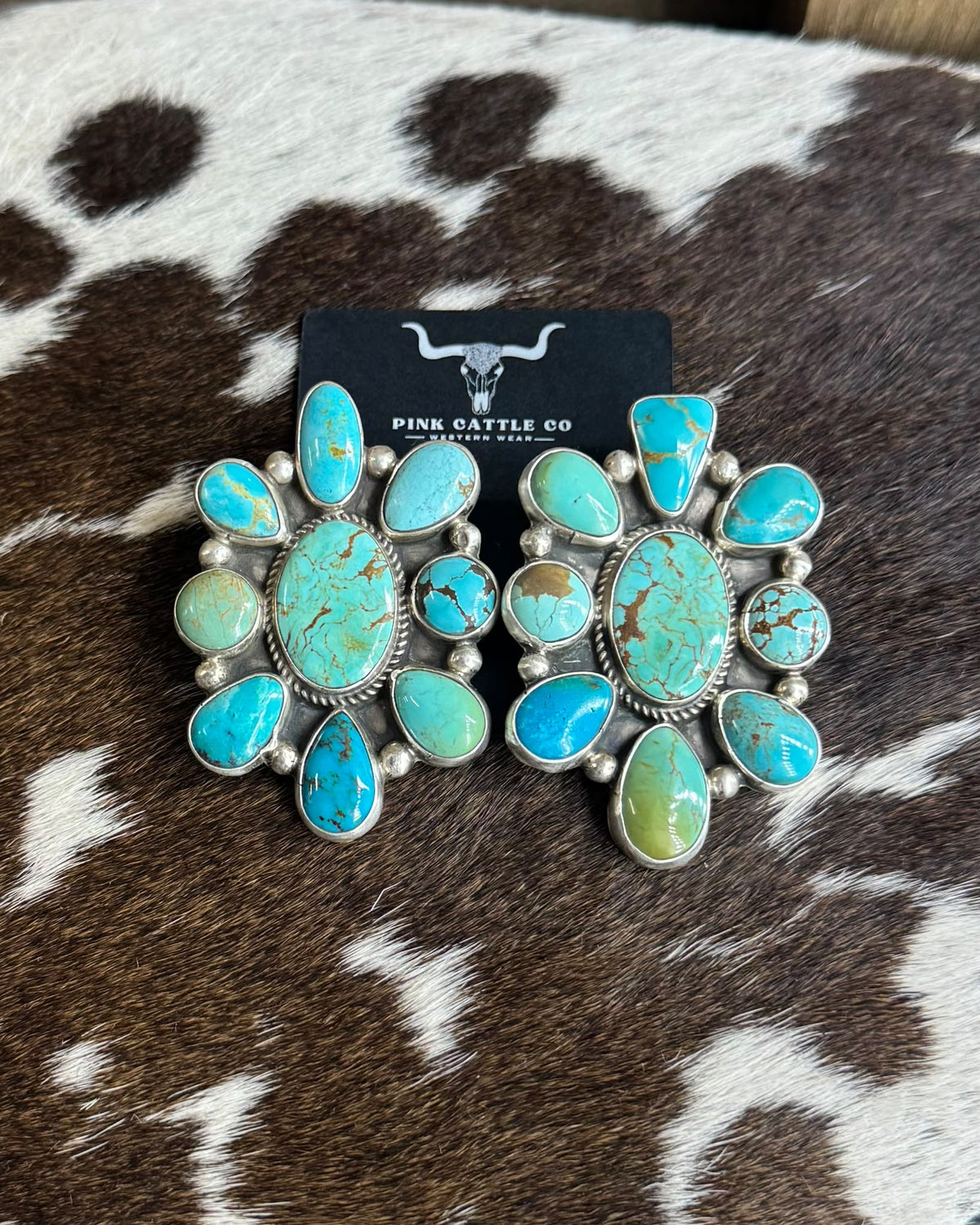 #8 Multi Stone Cluster Earrings *Native