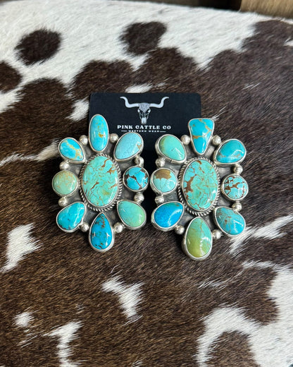 #8 Multi Stone Cluster Earrings *Native