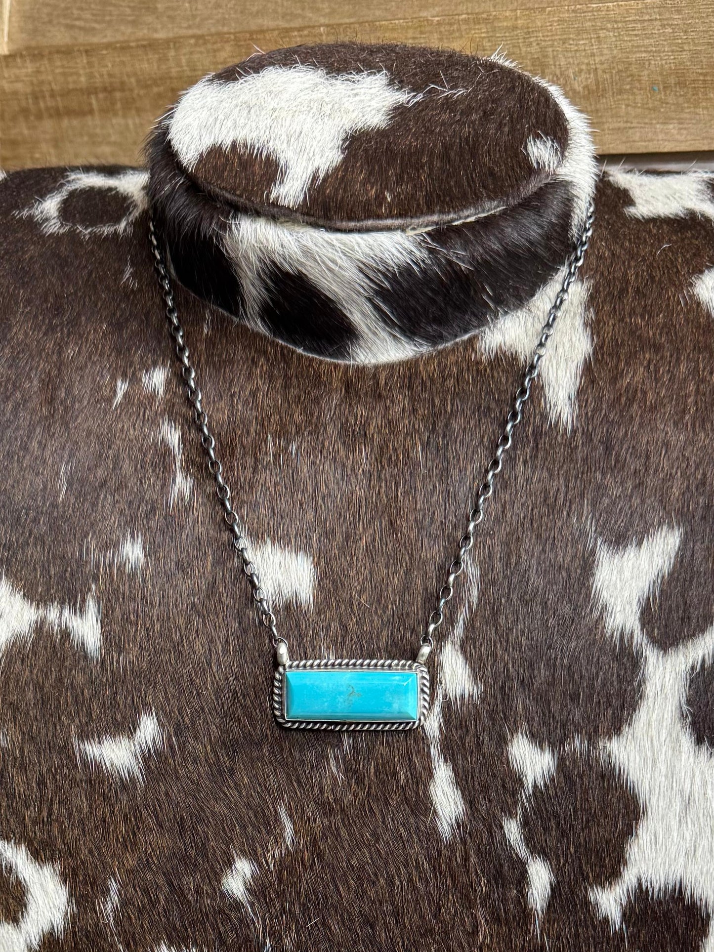 17" Turquoise Bar Necklace *Native