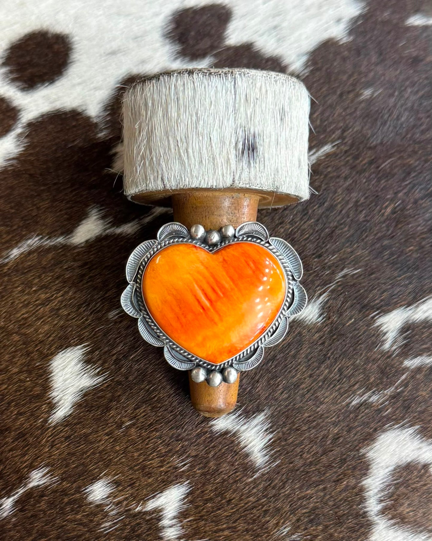 Lg Orange Spiny Heart Ring *Native