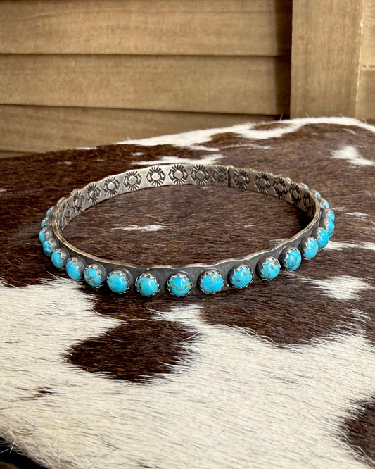 Sz 8 Circle Kingman Stone Bangle *Native
