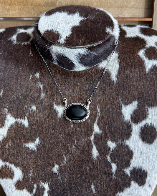 Black Onyx Oval Necklace *Native