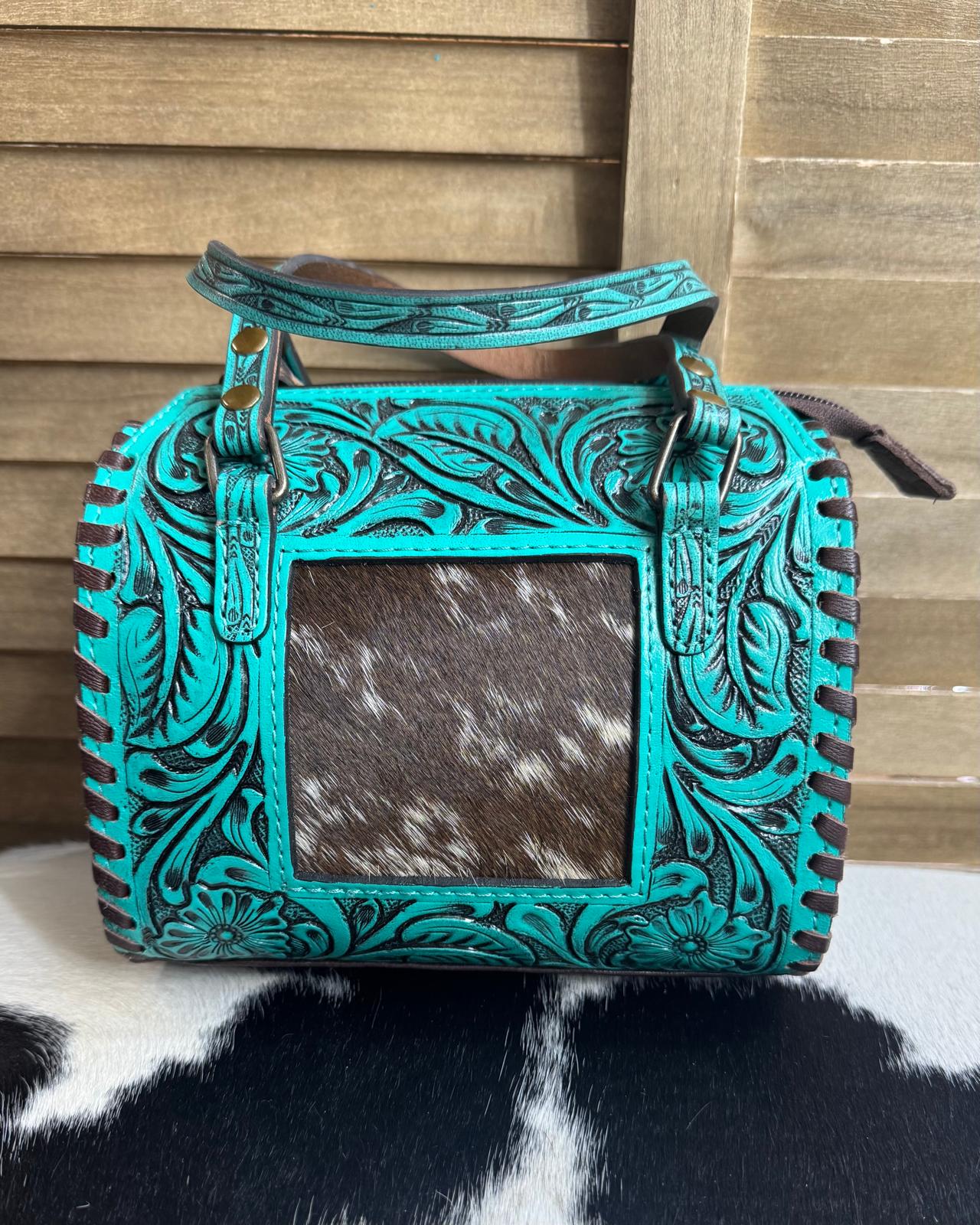 Mini Turquoise Cowhide Speedy