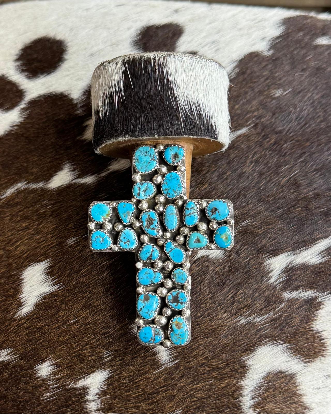 Blue Turquoise Cross Ring *Native
