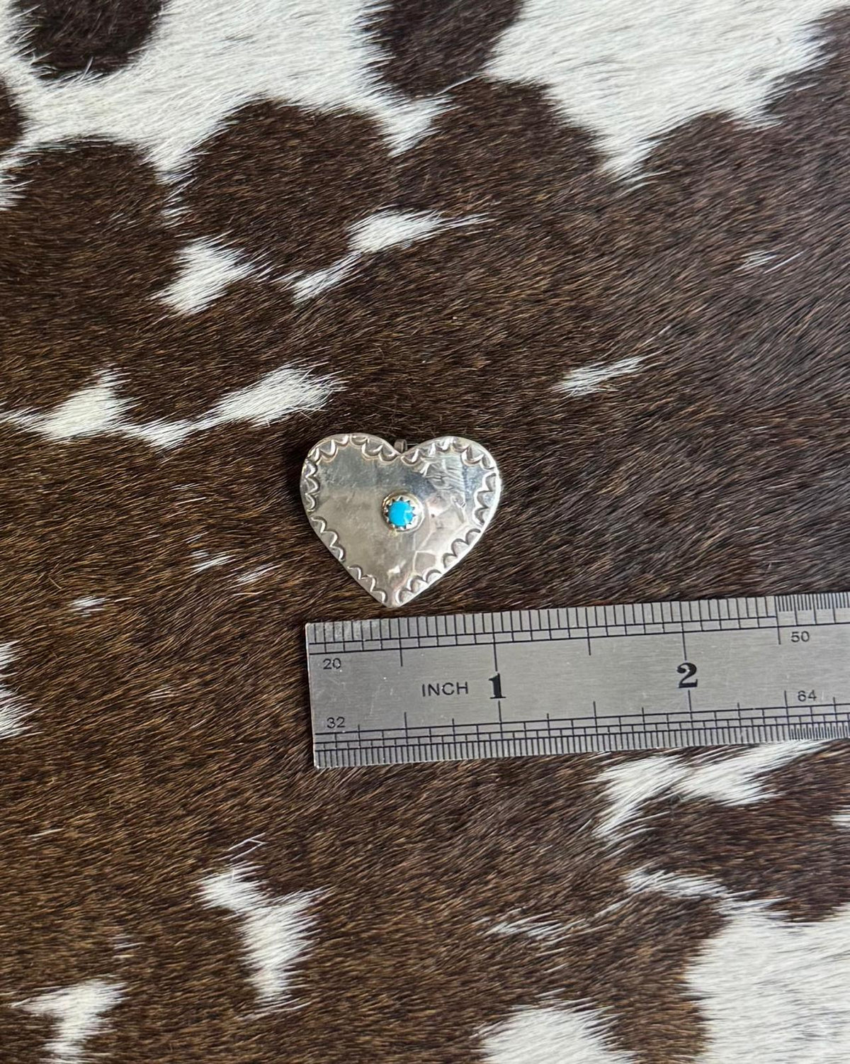 Silver One Stone Heart Pin/ Pendant *Native