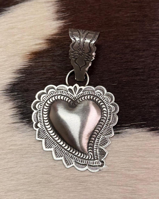 L. Tahe Sterling Heart Pendant *Native