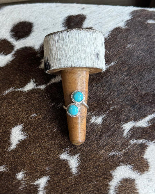 Turqouise Double Wrap Ring Adj  *Native