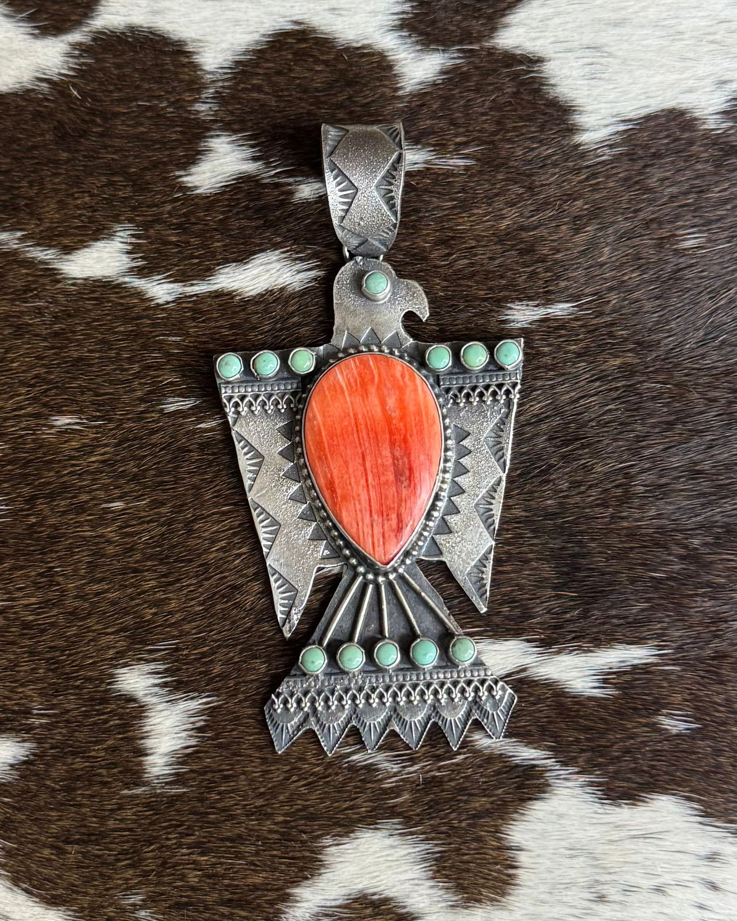 Thunderbird Red Spiny Pendant *Native