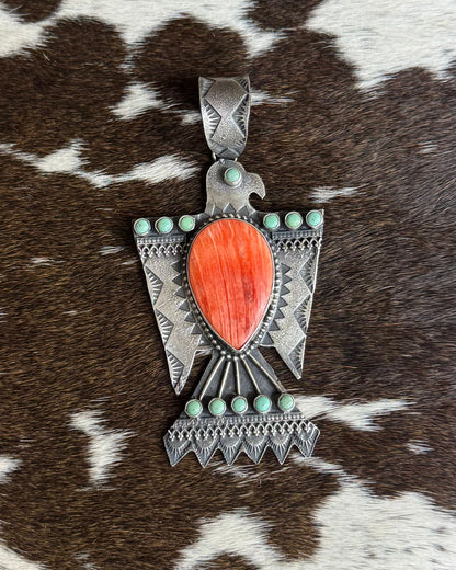 Thunderbird Red Spiny Pendant *Native