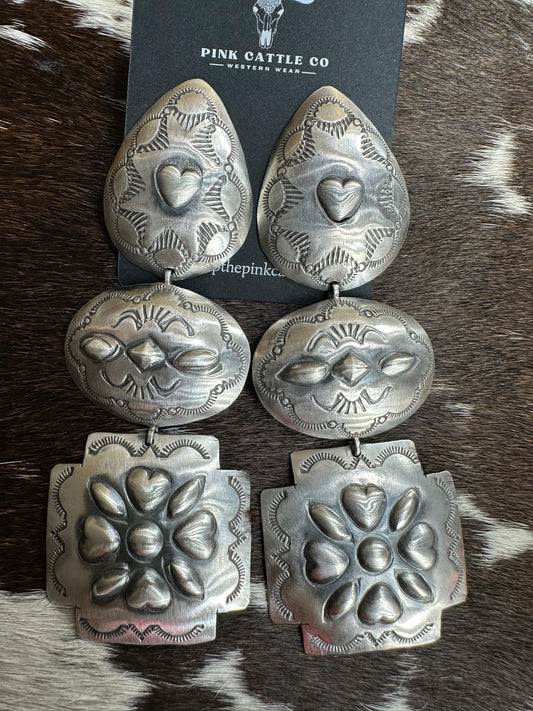 Three-Tiered Post Earrings *Native