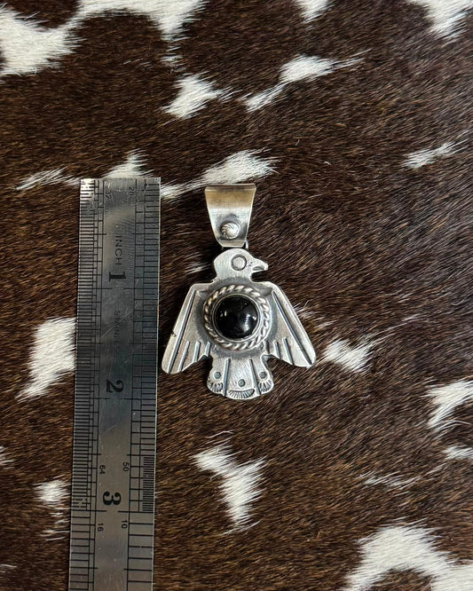 Black Onyx Thunderbird Pendant *Native