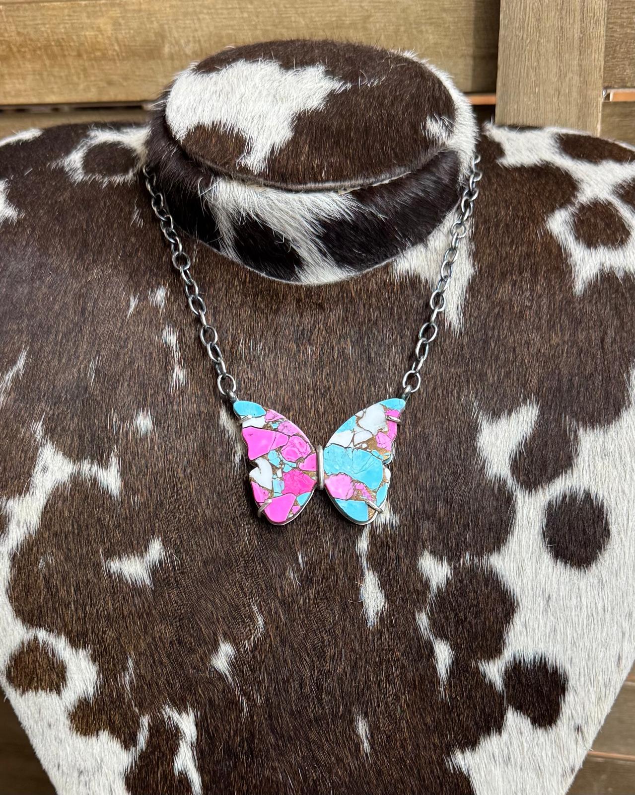 Cotton Candy Butterfly Waterproof Necklace *Native
