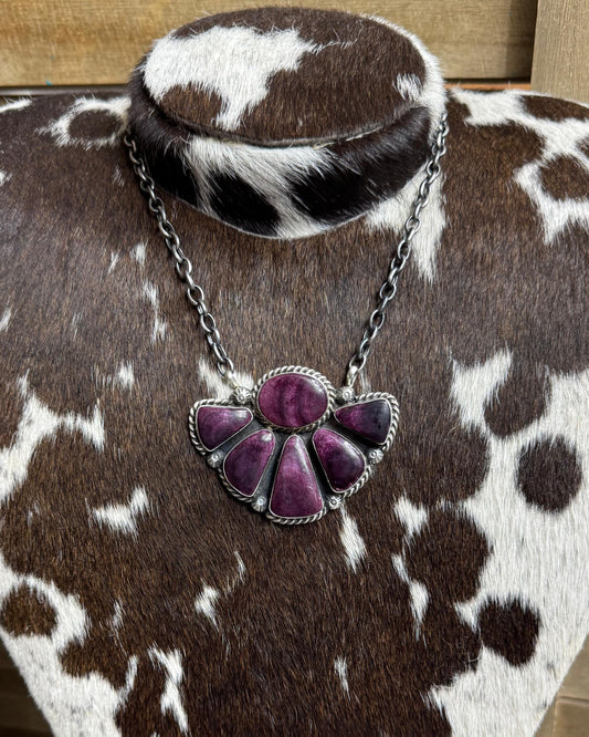 Purple Spiny Half Cluster Necklace *Native