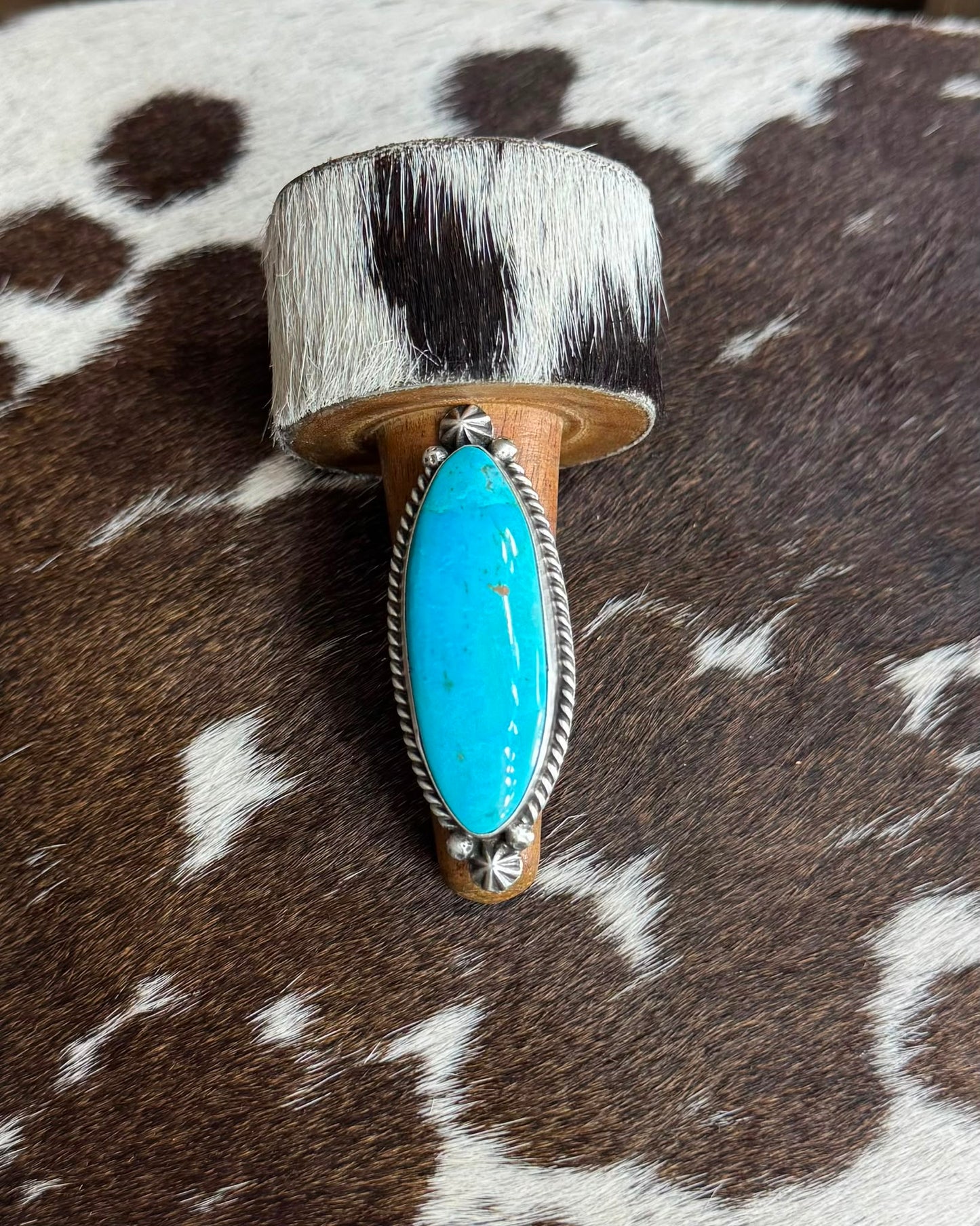 Long Oval Turquoise Ring *Native