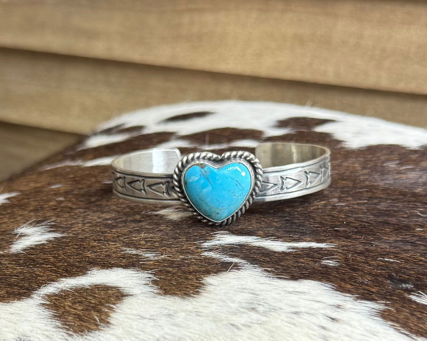 Turquoise Heart Cuff *Native