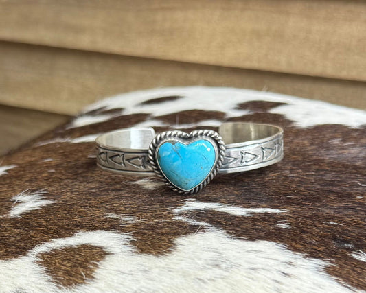Turquoise Heart Cuff *Native