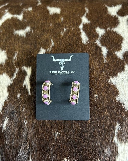 Purple Desert Small Hoops *Native