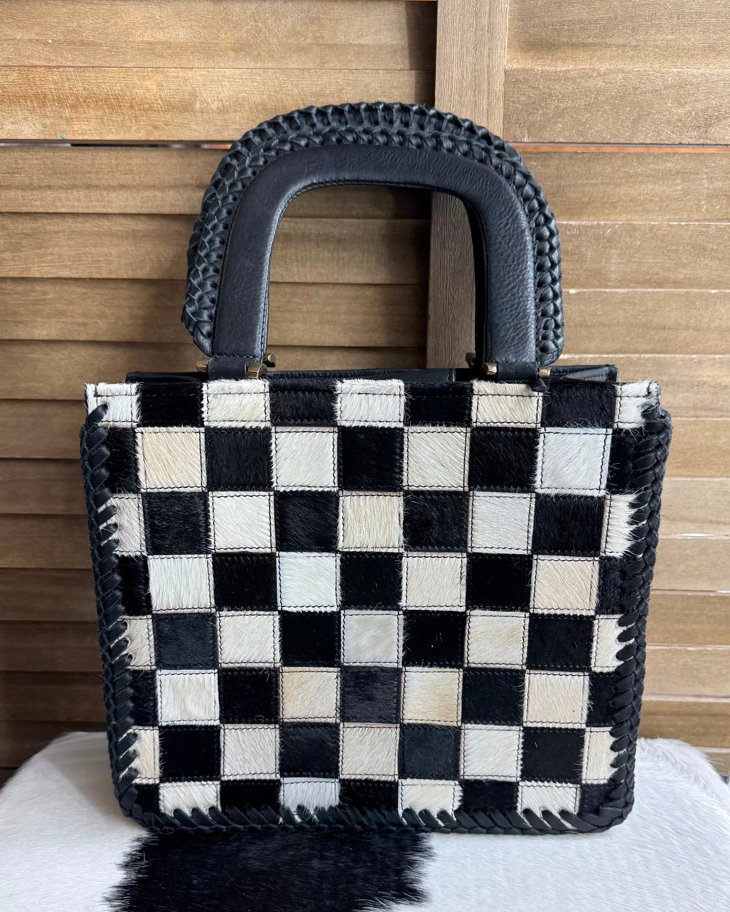 AD Checkered HandHeld Bag